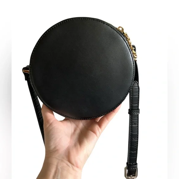 Free People Leather Circle Crossbody Bag Black - Picture 14 of 14